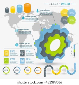 Infographic Elements Collection - business vector illustration for presentation, booklet, website, blog, workflow layout, brochure, banner, card, step up options, web design, poster, flyer, timeline.