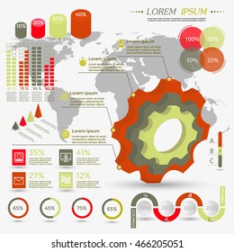 Infographic Elements Collection - business vector illustration for presentation, booklet, website, blog, workflow layout, brochure, banner, card, step up options, web design, poster, flyer, timeline.