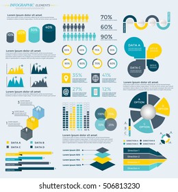Infographic Elements Collection - business vector illustration for presentation, booklet, website, blog, workflow layout, brochure, banner, card, step up options, web design, poster, flyer, timeline.