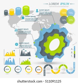 Infographic Elements Collection - business vector illustration for presentation, booklet, website, blog, workflow layout, brochure, banner, card, step up options, web design, poster, flyer, timeline.