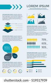 Infographic Elements Collection - business vector illustration for presentation, booklet, website, blog, workflow layout, brochure, banner, card, step up options, web design, poster, flyer, timeline.