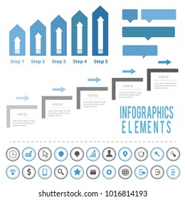 Infographic Elements and Communication Concept. Vector Ribbons and Corners.