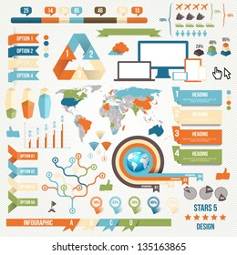 Infographic Elements and Communication Concept. Vector Ribbons and Corners.