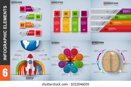 Infographic elements data visualization vector design template. Business concept with steps, creative process, workflow, pie charts, annual report, timeline, diagram, marketing icons, info graphics.
