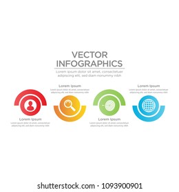 Infographic elements design with 4 options on the white background.