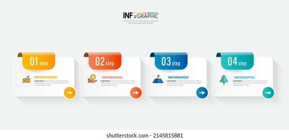 Infographic elements design template, business concept with 4 steps or options, can be used for workflow layout, diagram, annual report, web design.Creative banner, label vector.