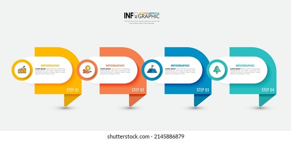 Infographic elements design template, business concept with 4 steps or options, can be used for workflow layout, diagram, annual report, web design.Creative banner, label vector.