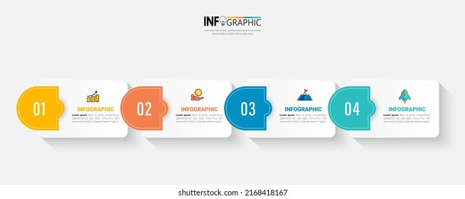 Infographic elements design template, business concept with 4 steps or options, can be used for workflow layout, diagram, annual report, web design.Creative banner, label vector.