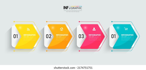 Infographic elements design template, business concept with 4 steps or options, can be used for workflow layout, diagram, annual report, web design.Creative banner, label vector.