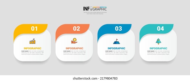 Infographic elements design template  business concept and 4 steps options  can be used for workflow layout  diagram  annual report  web design Creative banner  label vector 