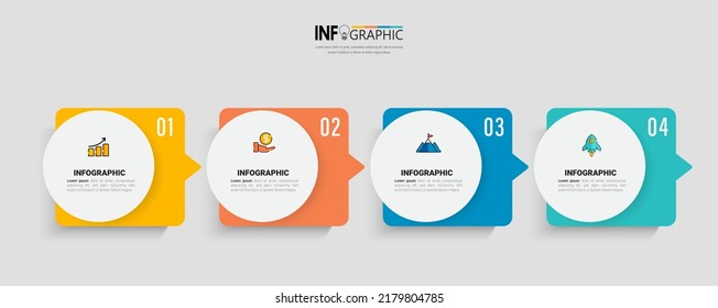 Infographic elements design template, business concept with 4 steps or options, can be used for workflow layout, diagram, annual report, web design.Creative banner, label vector.