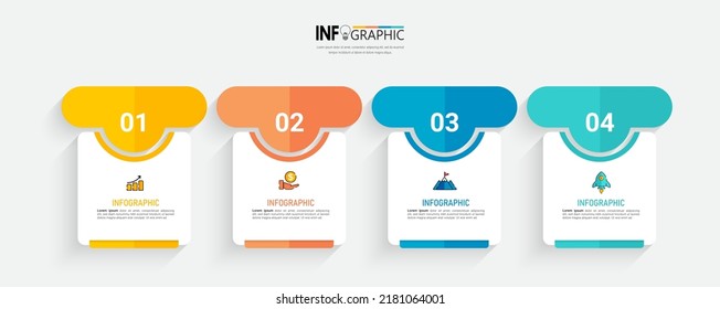 Infographic elements design template, business concept with 4 steps or options, can be used for workflow layout, diagram, annual report, web design.Creative banner, label vector.