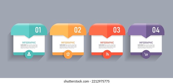 Infographic elements design template, business concept with 4 steps or options, can be used for workflow layout, diagram, annual report, web design.Creative banner, label vector.