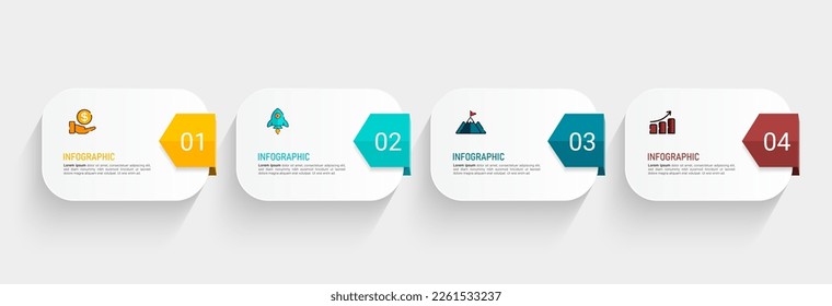 Infographic elements design template, business concept with 4 steps or options, can be used for workflow layout, diagram, annual report, web design.Creative banner, label vector.