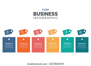 Infographic elements design template, business concept with 6 steps or options, can be used for workflow layout, diagram, annual report, web design.Creative banner, label vector