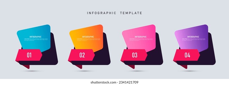Infographic elements design template, business concept with 4 steps or options, can be used for workflow layout, diagram, annual report, web design.Creative banner, label vector.