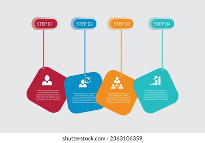 Plantilla de diseño de elementos infográficos, concepto de negocio con 4 pasos o opciones.plantilla infográfica para gráficos, gráfico circular, diseño de flujo de trabajo, diagrama de ciclo, folleto, informe, presentación, diseño web