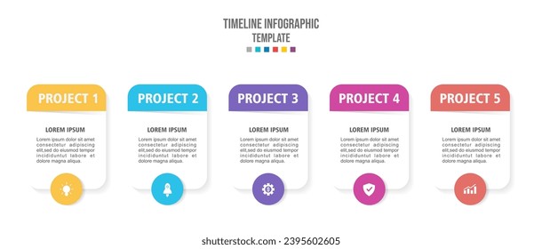 Infographic elements design template, business concept with 5 steps or options, can be used for workflow layout, diagram, annual report, web design