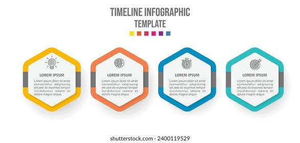 Plantilla de diseño de elementos infográficos, concepto de negocio con 4 pasos o opciones, se puede utilizar para diseño de flujo de trabajo, diagrama, informe anual, diseño web