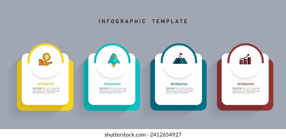 Infographic elements design template, business concept with 4 steps. 