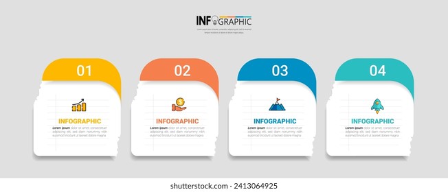 Infographic elements design template, business concept with 4 steps. 