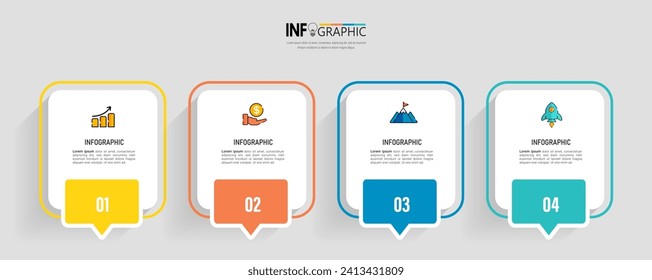 Infographic elements design template, business concept with 4 steps. 