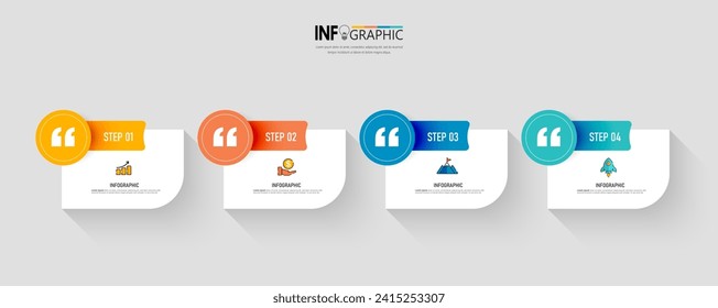 Infographic elements design template, business concept with 4 steps. 