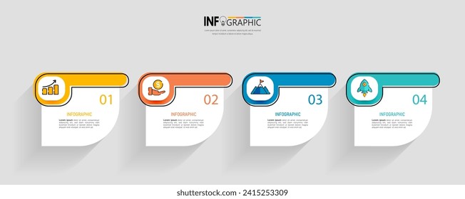 Infographic elements design template, business concept with 4 steps. 