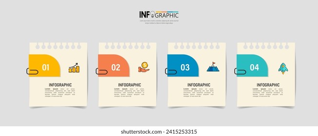 Infographic elements design template, business concept with 4 steps. 