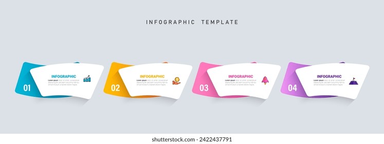 Plantilla de diseño de elementos infográficos, concepto de negocio con 4 pasos. Vector 