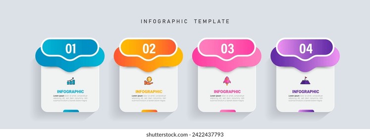 Infographic elements design template, business concept with 4 steps. Vector 