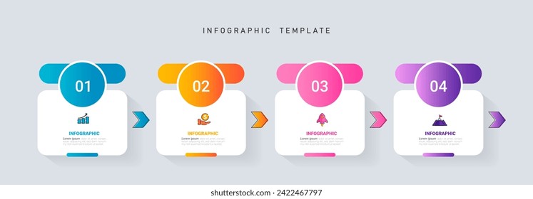 Plantilla de diseño de elementos infográficos, concepto de negocio con 4 pasos. Vector 