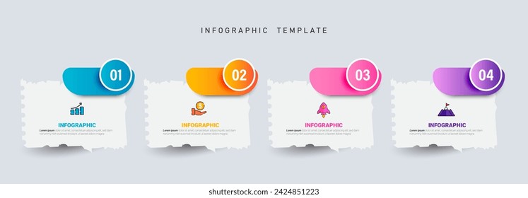 Infographic elements design template, business concept with 4 steps. Vector 