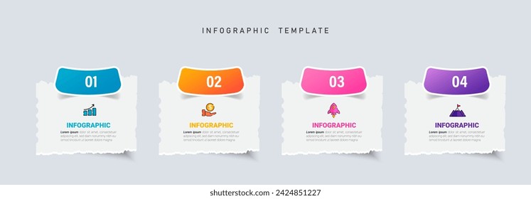 Infographic elements design template, business concept with 4 steps. Vector 