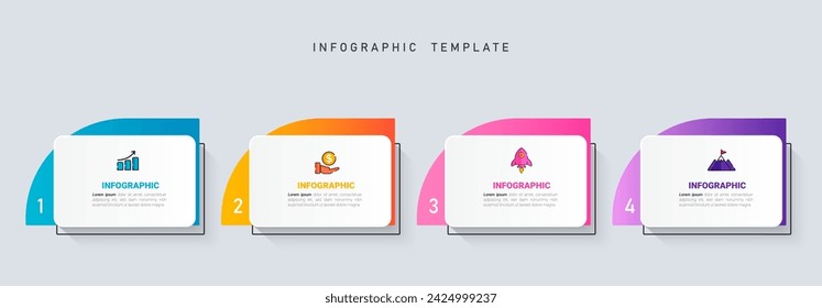 Infographic elements design template, business concept with 4 steps. Vector 