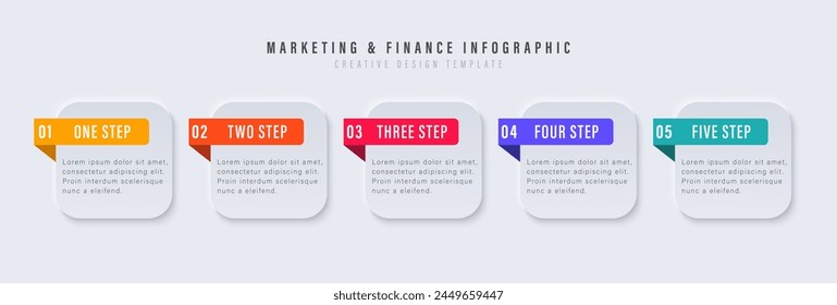 Infographic elements design template, business concept with 5 steps or options, can be used for workflow layout, diagram, annual report, web design.Creative banner, label vector.