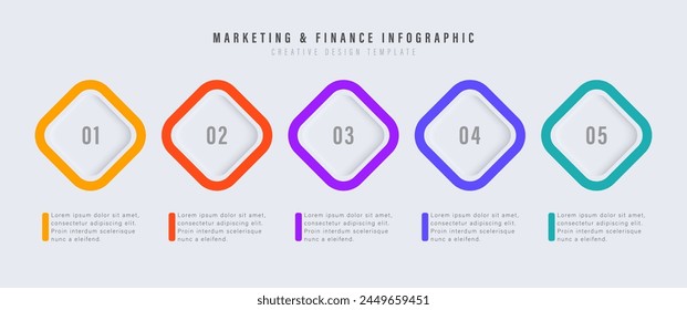 Infographic elements design template, business concept with 5 steps or options, can be used for workflow layout, diagram, annual report, web design.Creative banner, label vector.
