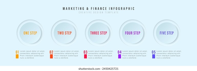 Infographic elements design template, business concept with 5 steps or options, can be used for workflow layout, diagram, annual report, web design.Creative banner, label vector.