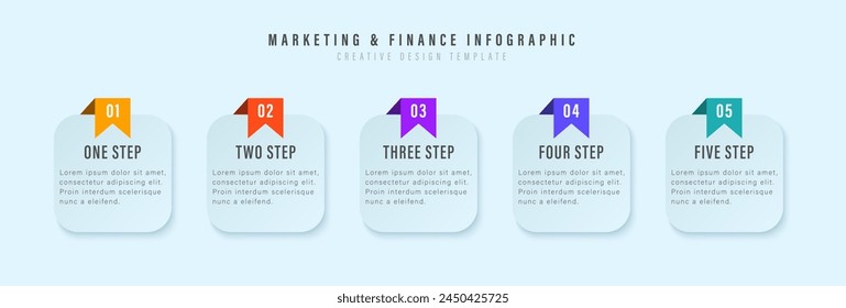 Infographic elements design template, business concept with 5 steps or options, can be used for workflow layout, diagram, annual report, web design.Creative banner, label vector.