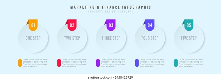 Infographic elements design template, business concept with 5 steps or options, can be used for workflow layout, diagram, annual report, web design.Creative banner, label vector.