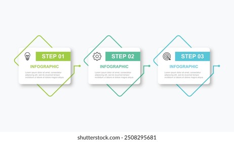 Infographic elements design template, business concept with 3 step