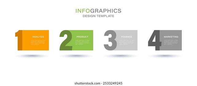 Infographic elements design template, business concept with 4 steps or options, can be used for workflow layout, diagram, annual report, web design.Creative banner, label vector.