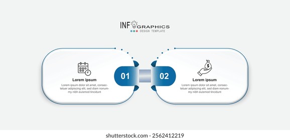 Infographic elements design template, business concept with 2 steps or options