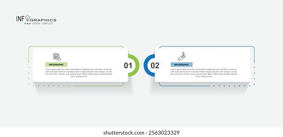 Infographic elements design template, business concept with 2 steps or options