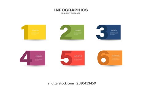 Infographic elements design template, business concept with 6 steps or options