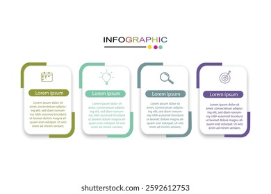 Infographic elements design template, business concept with 4 steps or options, can be used for workflow layout, diagram.