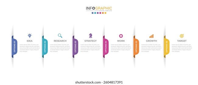 Infographic elements design template, business concept with 6 steps or options, can be used for workflow layout, diagram, annual report, web design.Creative banner, label vector.