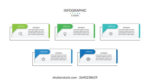 Infographic elements design template, business concept with 5 steps or options.