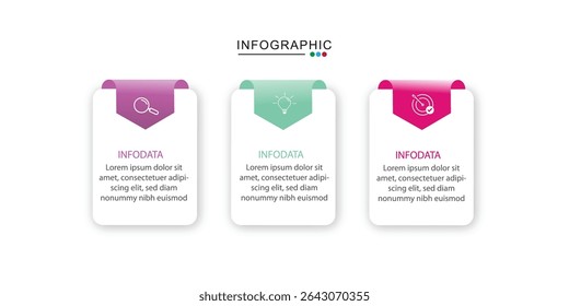 Infographic elements design template, business concept with 3 steps or options, can be used for workflow layout, diagram, annual report, web design. Creative banner, label vector.