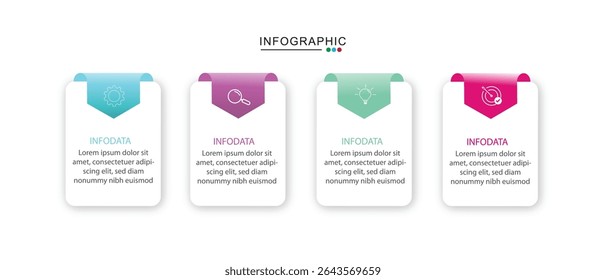 Infographic elements design template, business concept with 4 steps or options, can be used for workflow layout, diagram, annual report, web design. Creative banner, label vector.